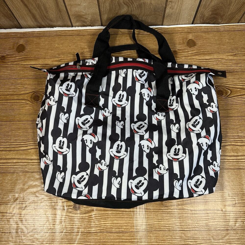 Disney Mickey Mouse Tote Bag Zipper Top D-handles 22"x16"x8"